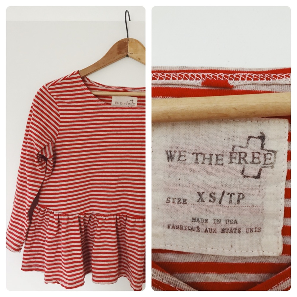 Free People Striped Peplum Crop